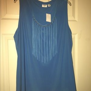 Women’s sleeveless top with fringe